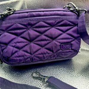 Lug purple crossbody purse with additional wristlet strap and built-in wallet